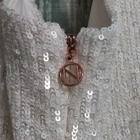 Nookie Supreme Mini White Sequins Bodycon Crisscross Straps Cutout S New - Picture 8 of 13